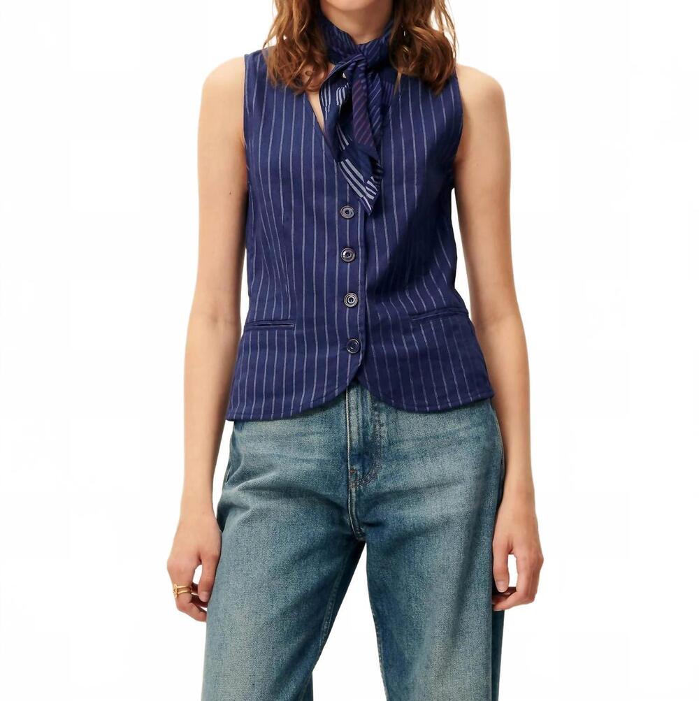 NEW SESSUN fernando top in blazer blue